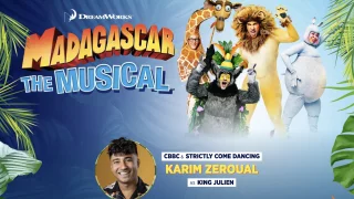 Musical adventure story featuring beloved zoo animals, including Alex the lion, Marty the zebra, Melman the giraffe, and Gloria the hippo, escaping from New York's Central Park Zoo to join King Julien's Madagascar, with the stage adaptation starring Karim Zeroual as King Julien by Dreamworks