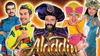 image of the full cast at the Mansfield Palace Theatre 2024 Aladdin